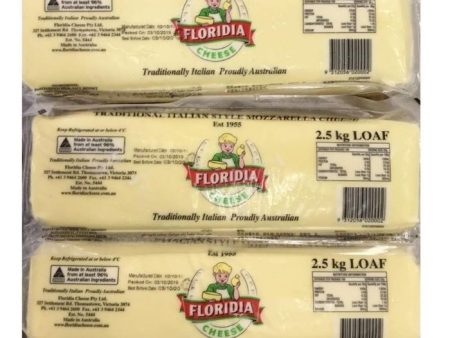 CHEESE MOZZARELLA BLOCK Florida (Y) Australian 2.5kg block Supply