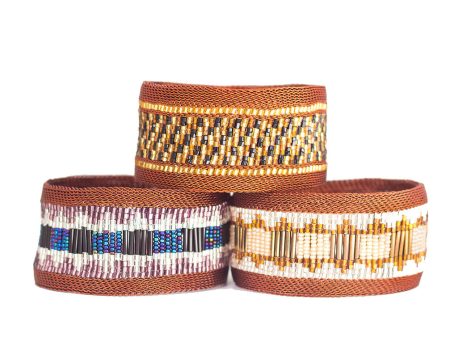 Wide Copper Beaded Bangles Online now