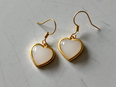 Chubby Heart Jade Earrings Discount