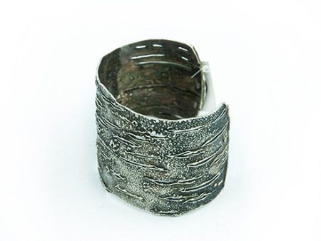 Birch Bark Pure Art Silver Bracelet Hot on Sale