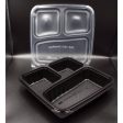 LUNCH BOX PLASTIC BLACK 50pc pack For Discount