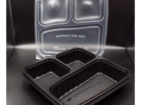 LUNCH BOX PLASTIC BLACK 50pc pack For Discount