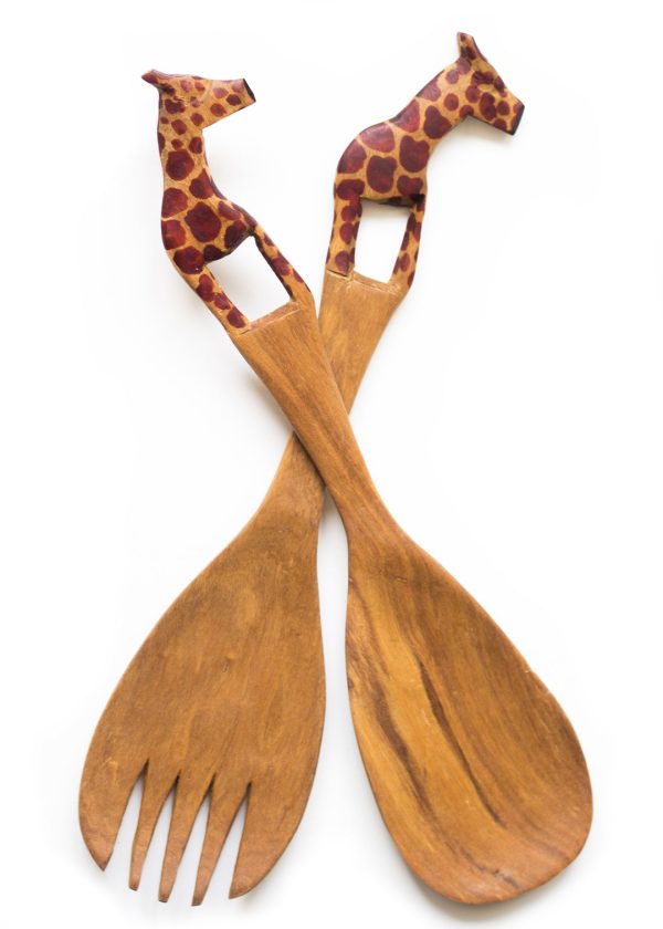 Rosewood Animal Salad Server Set Supply