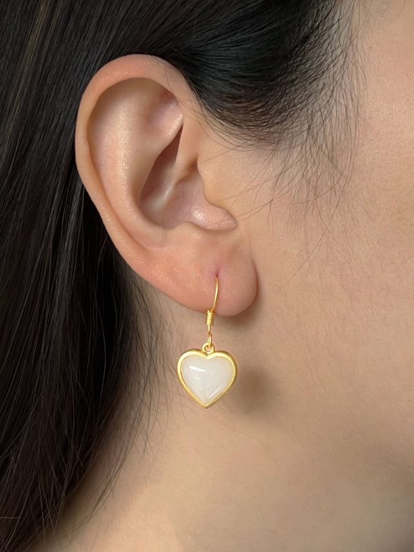 Chubby Heart Jade Earrings Discount