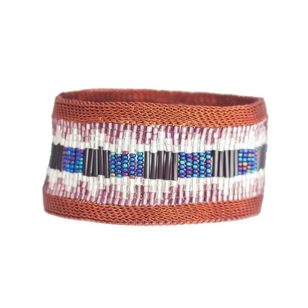 Wide Copper Beaded Bangles Online now