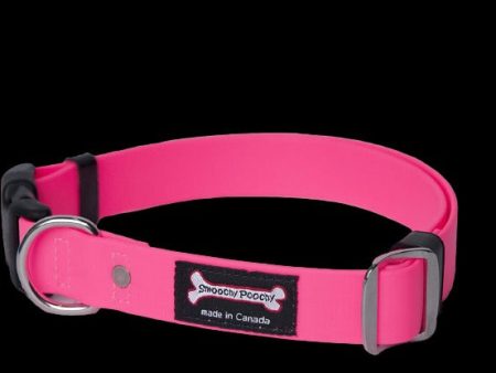 Smoochy Poochy Adjustable Polyvinyl Clip Collar - Hot Pink Hot on Sale