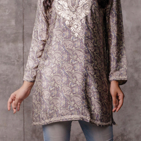 Poly-Silk Hand-Embroided Tunic Fashion