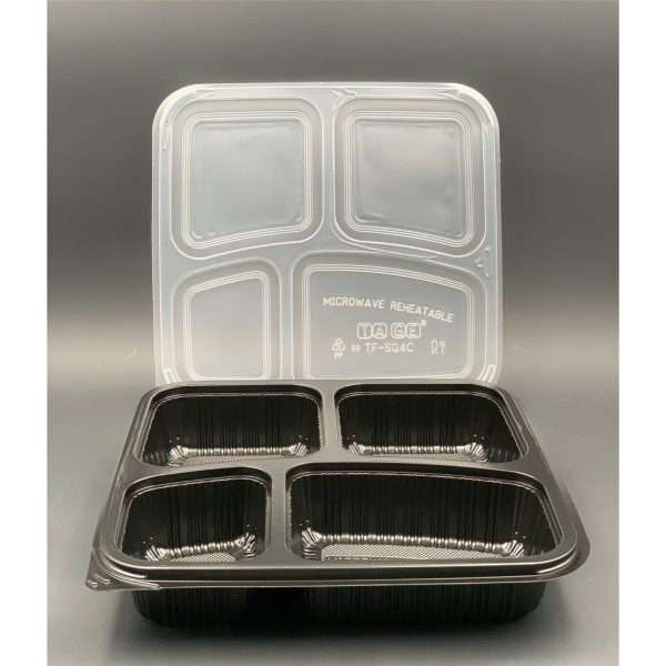 LUNCH BOX PLASTIC BLACK 50pc pack For Discount